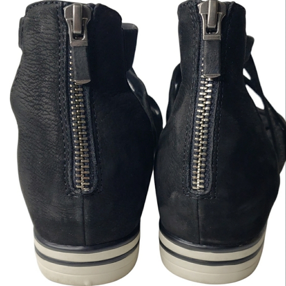 Eileen Fisher Skill Tumbled Nubuck Leather Textile Strappy Sneaker Sandals Zip 8 - Picture 9 of 13